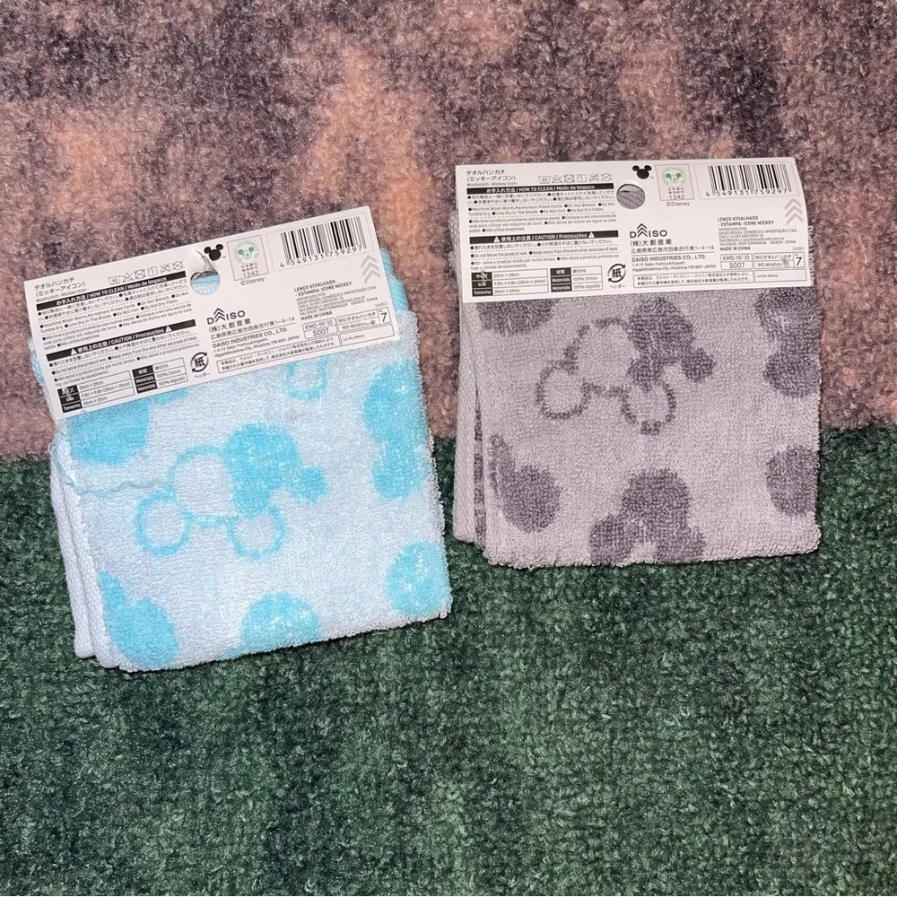 🛁 Disney x Daiso Retro Mickey Figural All Over Washcloth Bundle
